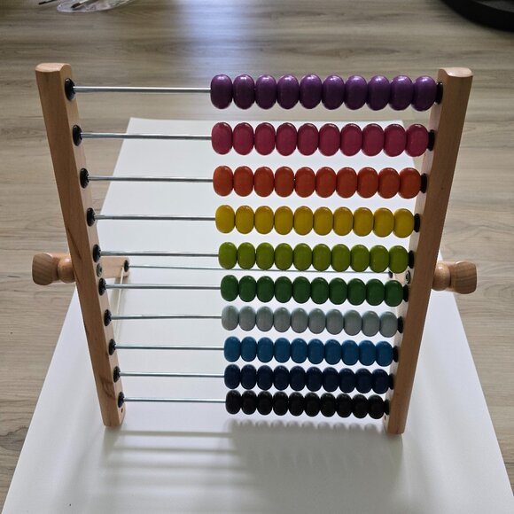 IKEA Mula Wooden Abacus 1990s, Bright rainbow, Fold-Up, Math Elementary Counting - Picture 5 of 14